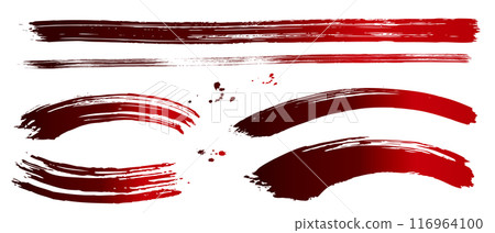 畫筆線線組畫筆描邊手寫紅色漸變 畫筆線線組畫筆描邊手寫紅色漸變 116964100