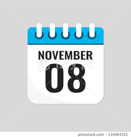 Icon page calendar day - 8 November Icon page calendar day - 8 November 116964101