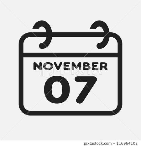 Icon page calendar day - 7 November Icon page calendar day - 7 November 116964102