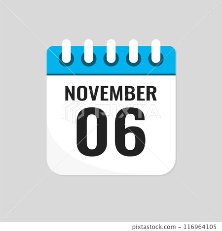 Icon page calendar day - 6 November 116964105