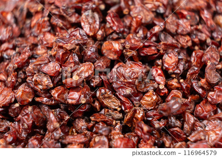 Macro Dried Red Barberry Spice Close-Up. 116964579