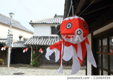 Goldfish lanterns, a traditional craft of Yanai City, Yanai City streetscape Goldfish lanterns, a traditional craft of Yanai City, Yanai City streetscape 116964594