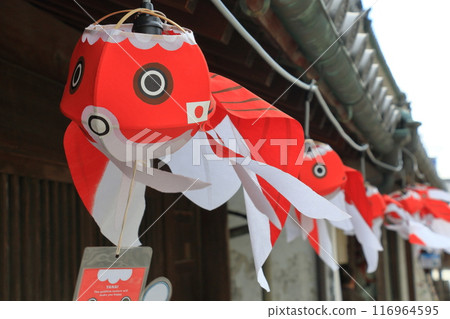 Goldfish lanterns, a traditional craft of Yanai City, Yanai City streetscape 116964595