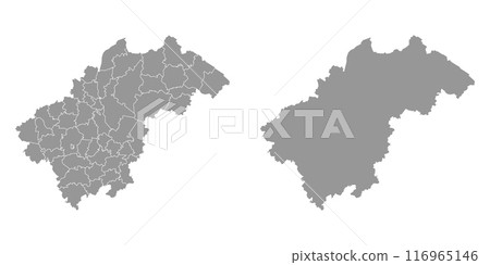 Nizhny Novgorod Oblast map, administrative division of Russia. Vector illustration. 116965146