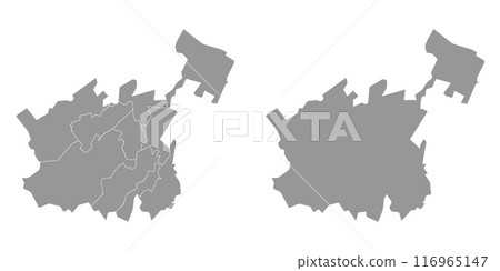 North Ossetia Alania map, administrative division of Russia. Vector illustration. 116965147