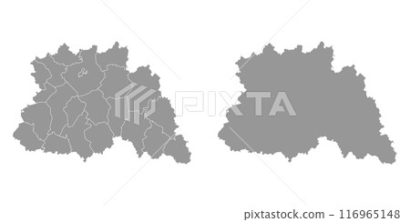 Novgorod Oblast map, administrative division of Russia. Vector illustration. 116965148