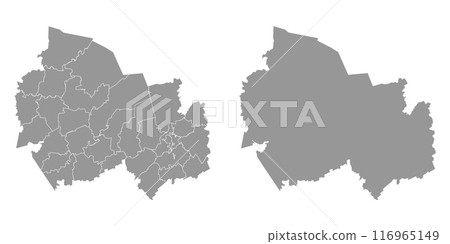 Novosibirsk Oblast map, administrative division of Russia. Vector illustration. 116965149