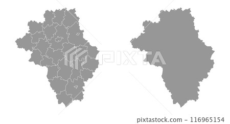Oryol Oblast map, administrative division of Russia. Vector illustration. 116965154