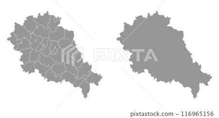 Kursk Oblast map, administrative division of Russia. Vector illustration. 116965156