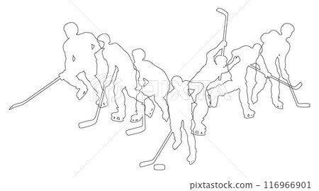 Ice Hockey Silhouette People Player Silhouettes Ice Hockey Silhouette People Player Silhouettes 116966901