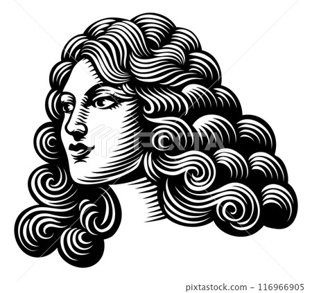 Woman Medieval Style Head Face Vintage Woodcut Woman Medieval Style Head Face Vintage Woodcut 116966905
