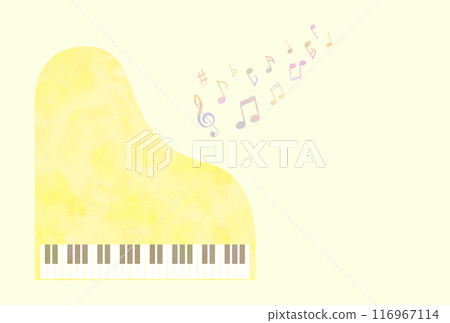 黃色鋼琴背景圖 116967114