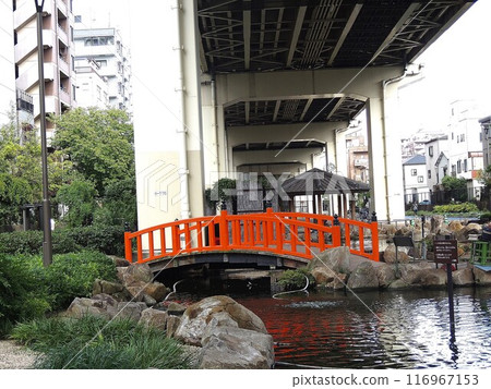 Tokyo Metropolitan Expressway and drum bridge 116967153