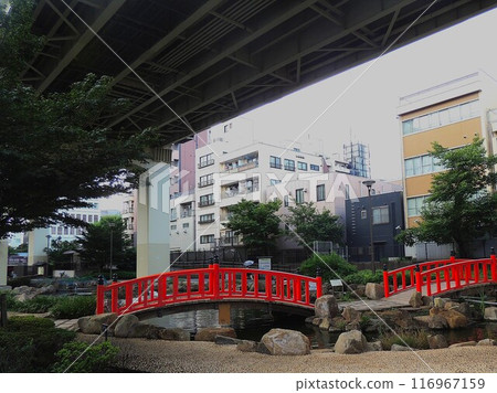 Tokyo Metropolitan Expressway and drum bridge 116967159
