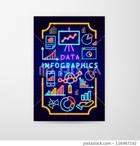 Data Infographics Neon Flyer 116967192