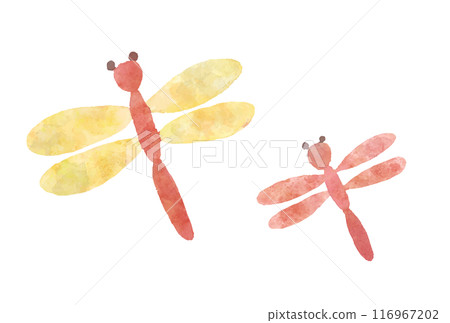 Vector illustration of a dragonfly in watercolor style 116967202