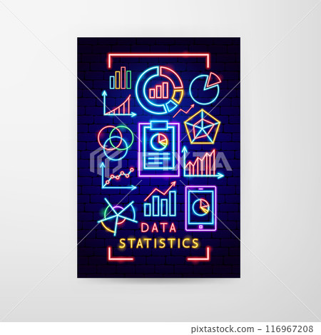 Data Statistics Neon Flyer 116967208