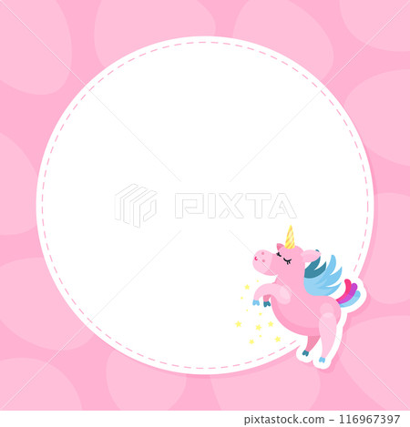Pink Unicorn Note and Reminder Card Design Vector Template Pink Unicorn Note and Reminder Card Design Vector Template 116967397