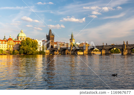 the river Vltava with the Charles Bridge and Old Town Bridge Tower, Prague, Czech republic the river Vltava with the Charles Bridge and Old Town Bridge Tower, Prague, Czech republic 116967677