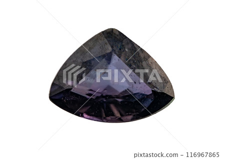 natural purple sapphire gem on the isolated white background 116967865