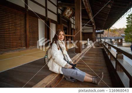 遊覽京都、嵐山、天龍寺、京都、曹源地花園。京都聯合國教育文化組織世界遺產。 116968043