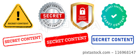 secret content caution warning restriction stamp collection watermark label shield warning sign 116968147