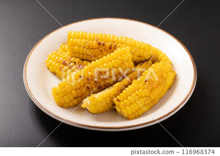 Grilled corn with butter and soy sauce Grilled corn with butter and soy sauce 116968374