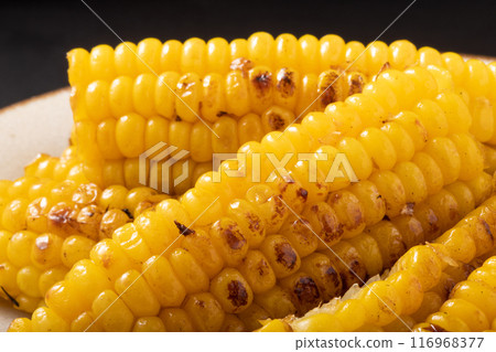 Grilled corn with butter and soy sauce Grilled corn with butter and soy sauce 116968377