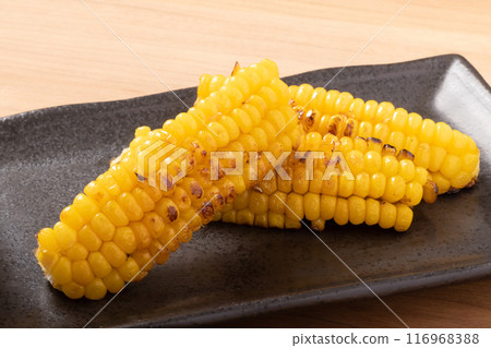 Grilled corn with butter and soy sauce Grilled corn with butter and soy sauce 116968388