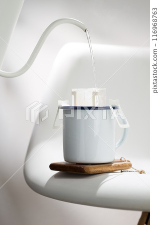 Drip Bag brews Coffee meticulously. 116968763