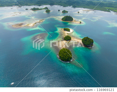 Drone survey of Britania Group of Islands. Boslon Island. Mindanao, Philippines. Drone survey of Britania Group of Islands. Boslon Island. Mindanao, Philippines. 116969121