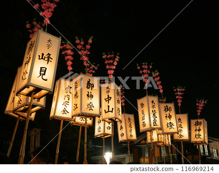 彌彥元宵節期間的彌彥神社 - 神聖的燈籠遊行穿過城鎮 彌彥元宵節期間的彌彥神社 - 神聖的燈籠遊行穿過城鎮 116969214