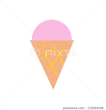 Simple strawberry ice cream illustration 116969486