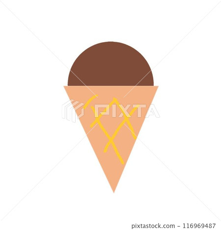 Simple chocolate ice cream illustration 116969487