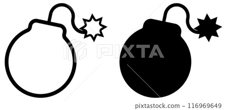 黑色的炸彈圖標 116969649