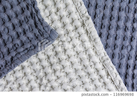 Textile background soft textured cotton fabric in gray tones 116969698