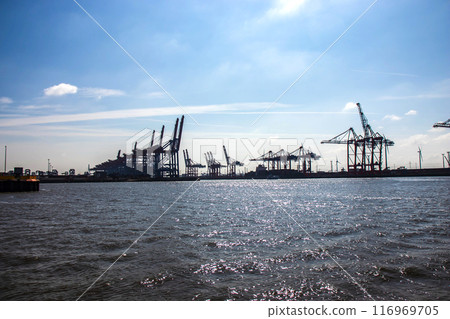 HHLA Container terminal Eurogate at Burchardkai in Hamburg Germany. 116969705