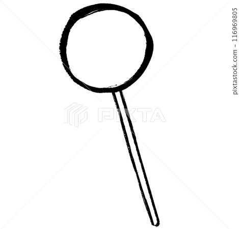 Monochrome line drawing of a lollipop drawn with a brush Monochrome line drawing of a lollipop drawn with a brush 116969805