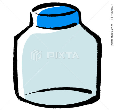 用刷子觸摸的瓶子的插圖 116969825