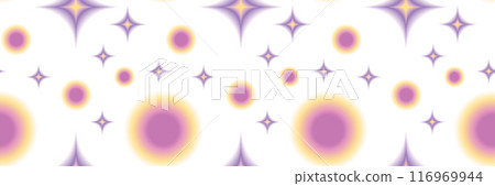 Seamless pattern y2k aura. Blurred heart, butterfly and stars with aura in trendy style y2k. Seamless pattern y2k aura. Blurred heart, butterfly and stars with aura in trendy style y2k. 116969944
