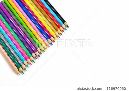 Colored pencils for drawing various colors for children. Colored pencils for drawing various colors for children. 116970060