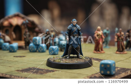 Man play figure with dice on board game 116970499
