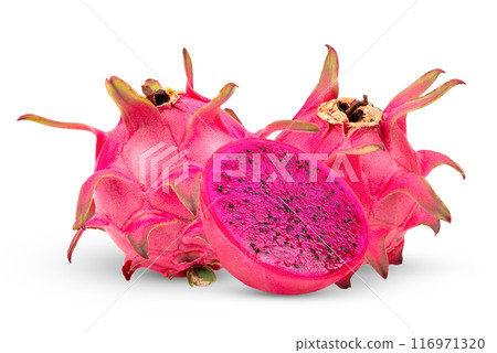 Dragon fruit, pitaya isolated on white background 116971320