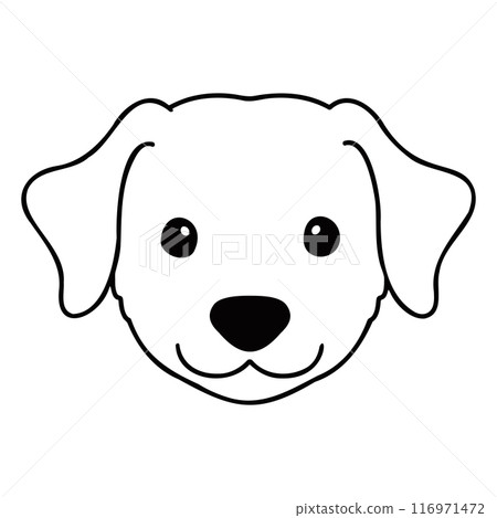 A simple and cute illustration of a Rhodesian Ridgeback's face - main lines only 116971472