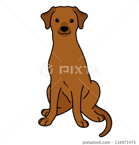 坐式羅德西亞脊背犬與主線的插圖 116971473