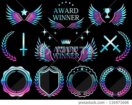 Gaming Emblems and Decorations Set 116971606