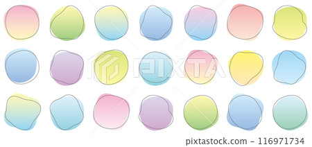 Shapes Colorful Gradient Round Abstract Shapes Set 116971734