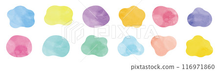 Shapes Abstract shapes Liquid watercolor style Vector set 116971860