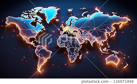 Black background and world map 116971898