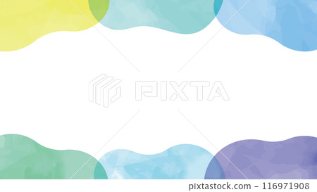 Shape frame, cool colors, watercolor style Shape frame, cool colors, watercolor style 116971908